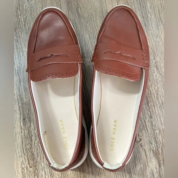 Cole Haan Tan Leather Penny Loafers - Picture 4 of 6